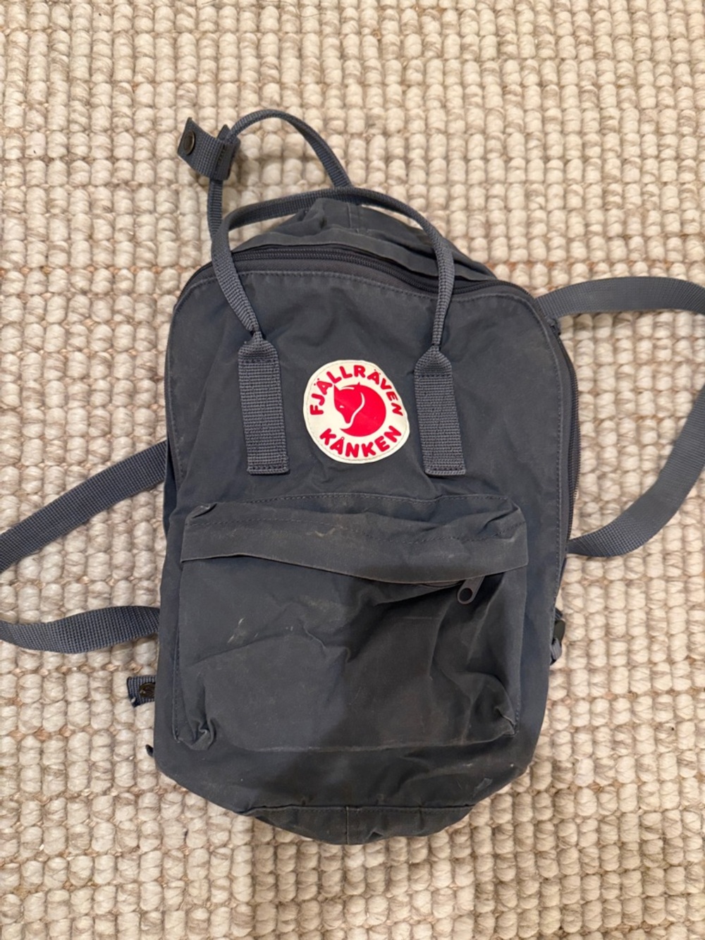 Fjallraven Kanken Small Black Backpack with Red Logo